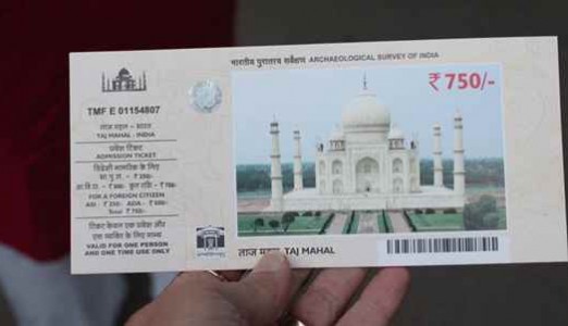 Taj Mahal Entrance Ticket Fee